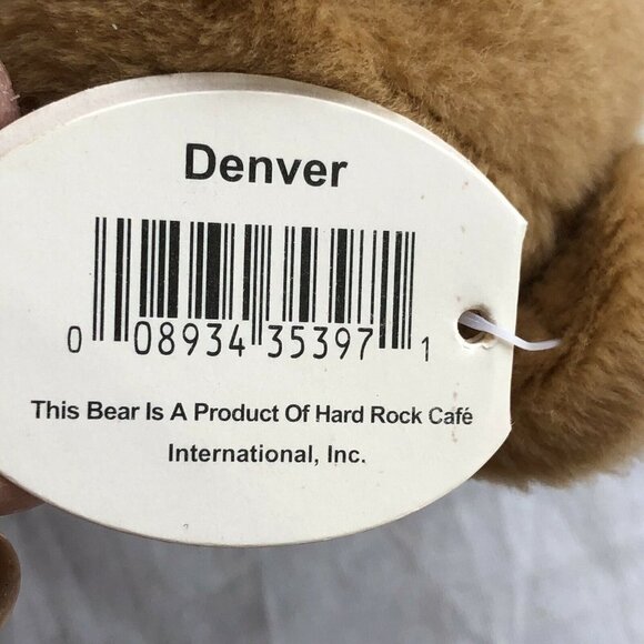 Hard Rock Cafe Denver Isaac Teddy Bear Plush Toy Adorable Stuffed Animal Tan 7" - Picture 5 of 6